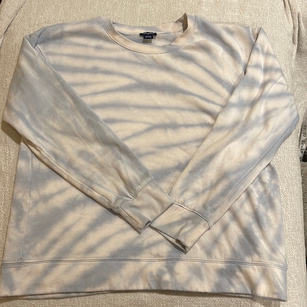 Blue & White Tie Dye Crewneck, Sz:M